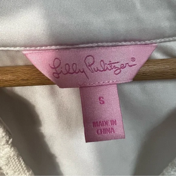 Lilly Pulitzer Arya Bubbly Stripe Knit Lace Tank Top Resort White Sz Small - Picture 3 of 7